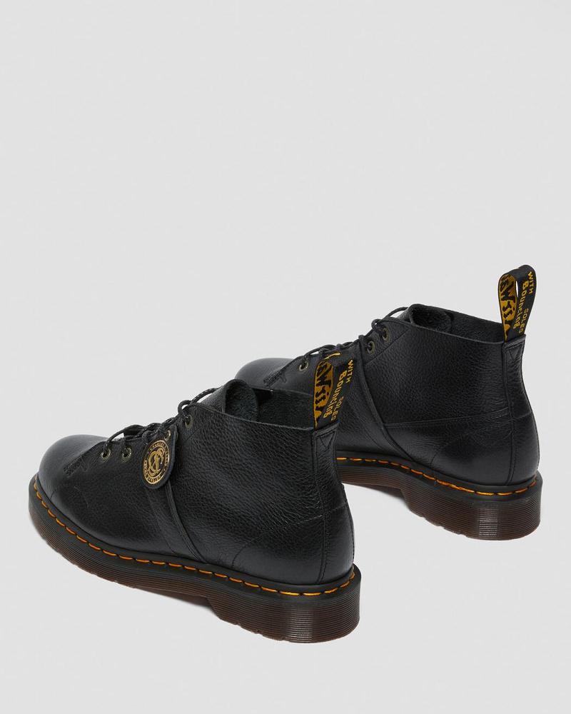 Men's Dr Martens Church Buckingham Leather Monkey Boots Black | AU 547SGL